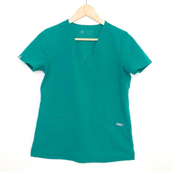 Fix technical collection, green V-neck tunic top - Picture 1 of 8